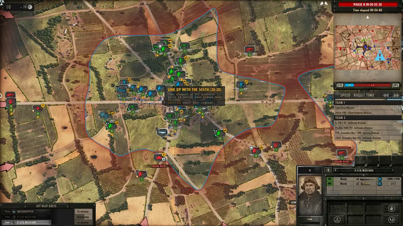 Tactical RTS combat with infantry, tanks, and air support