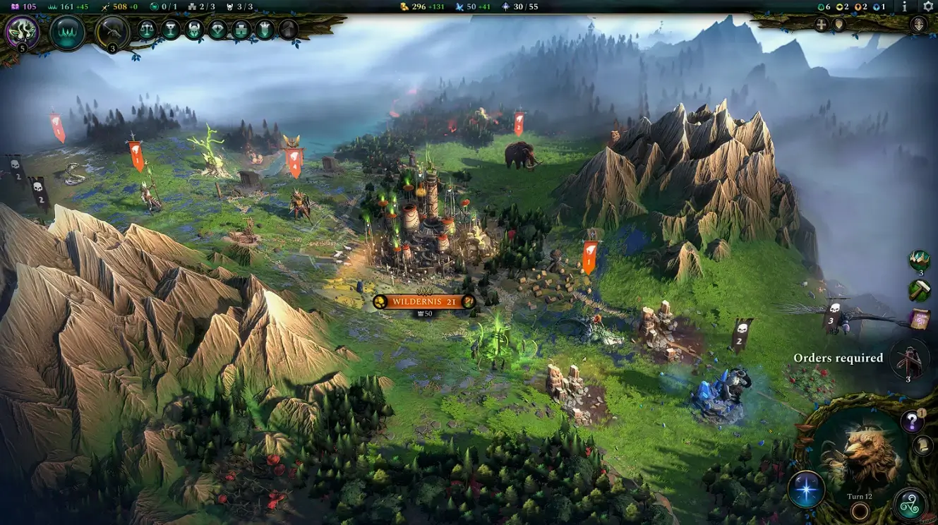Tactical combat in Age of Wonders 4 with magical units