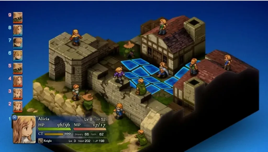 Tactical RPG combat with positioning and abilities