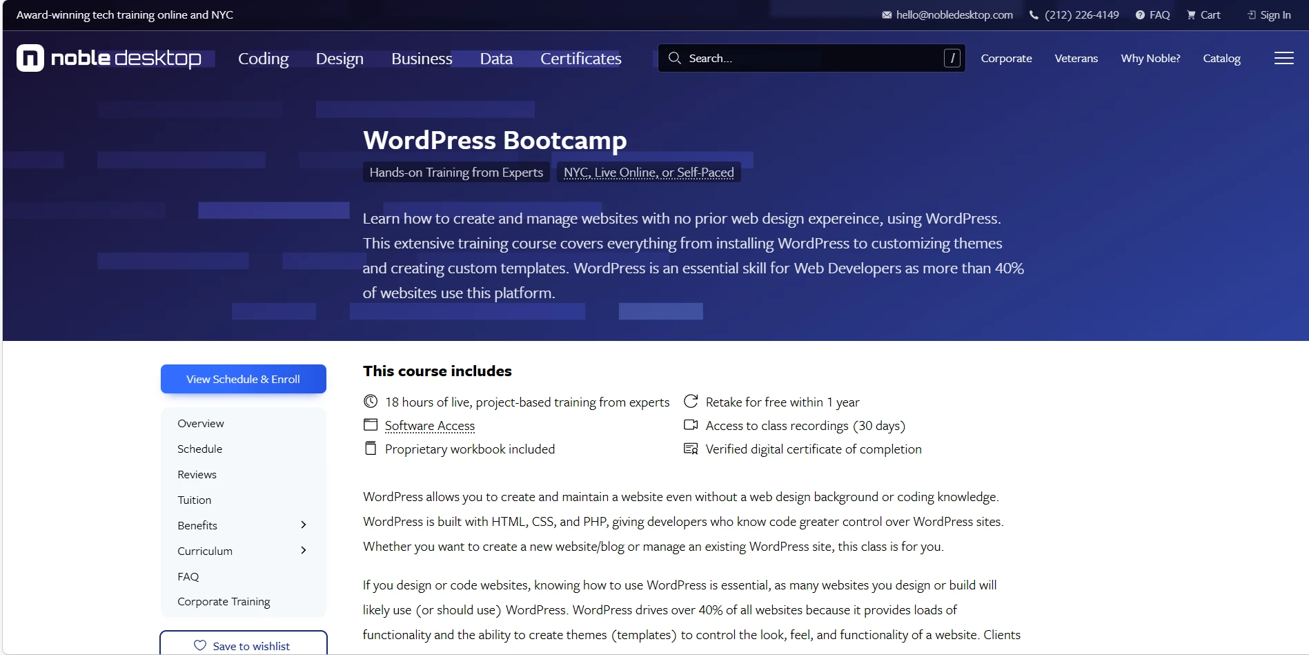 Best WordPress Courses in 2026: 7 Top Picks Reviewed 4 3. WordPress Bootcamp (Noble Desktop)