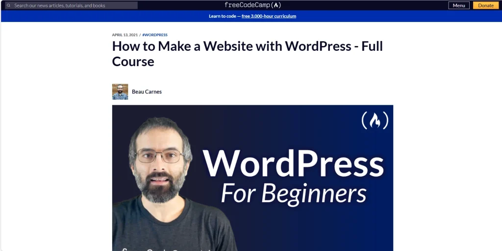 Best WordPress Courses in 2026: 7 Top Picks Reviewed 5 Make a Website With WordPress (freeCodeCamp)