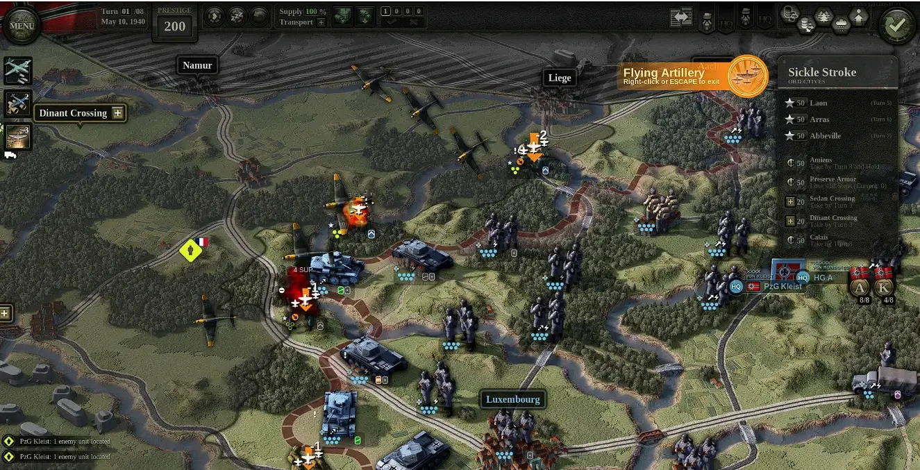 Unity of Command 2 World War 2 map with supply lines