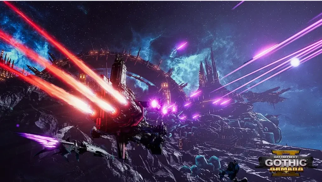 Massive space fleets battling in Battlefleet Gothic Armada 2