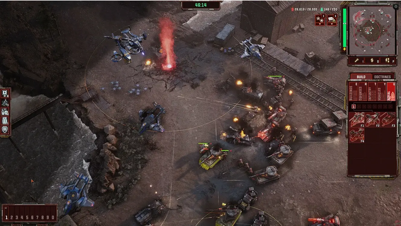 Battlefield units clashing in Tempest Rising RTS gameplay