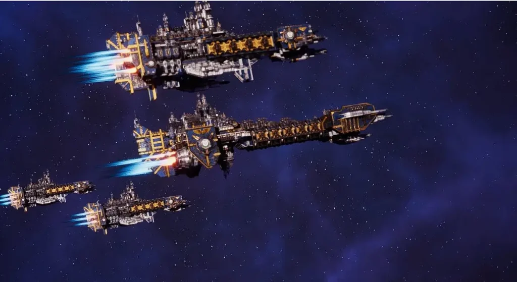 Massive space fleets battling in Battlefleet Gothic Armada 2