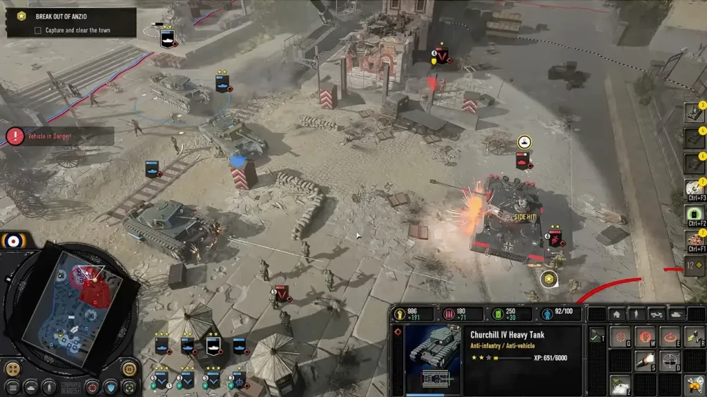Italian campaign map in Company of Heroes 3 strategy mode